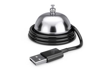 Poster - Service Ring Bell with USB Cable. 3d Rendering