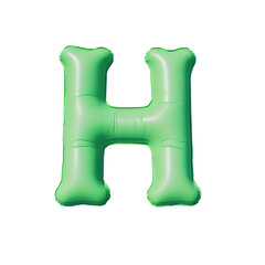 Wall Mural - Colorful Green Air Mattress in the Shape of the Letter H. Isolated on white background. Summer colorful vacation symbol.