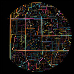 Colorful Map of CoralSprings, Florida with all major and minor roads.