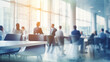 © Nico Vincentini - Business people meeting at table - blurred banner / background image.Generative AI