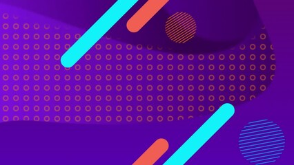Poster - Animation of bars, circles over dots against wave pattern in background