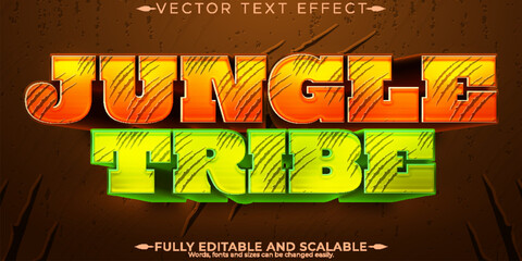 Jungle text effect, editable forest and cartoon text style