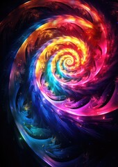 Wall Mural - magic and colorful spiral with galaxy on it, space and universe wallpaper. generative ai.