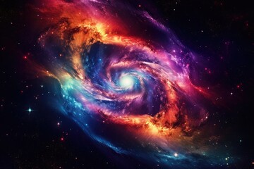 Wall Mural - magic and colorful spiral with galaxy on it, space and universe wallpaper. generative ai.