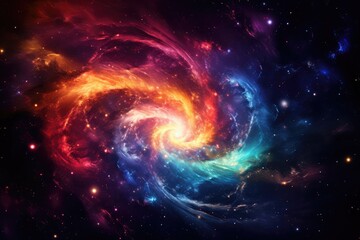 Wall Mural - magic and colorful spiral with galaxy on it, space and universe wallpaper. generative ai.