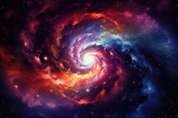Wall Mural - magic and colorful spiral with galaxy on it, space and universe wallpaper. generative ai.