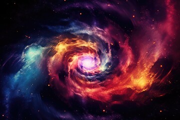 Wall Mural - magic and colorful spiral with galaxy on it, space and universe wallpaper. generative ai.