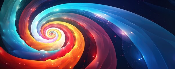 Wall Mural - magic and colorful spiral, space and universe abstract wallpaper. generative ai.