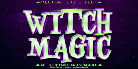 Poster - Editable text effect magic, 3d wizard and witch font style