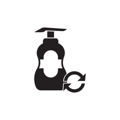 Sticker - soap bottle logo vector simple icon illustration design