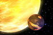 Leinwandbild Motiv Planet outside our solar system. Exoplanet and exoplanetary system, space background.