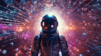 Wall Mural - Abstract astronaut wallpaper, Generative AI