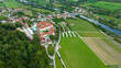 Aerial view Germany, Bavaria, Berching, Plankstetten with Benedictine Abbey