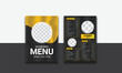 creative modern editable resturant menu card design template with yellow and black.