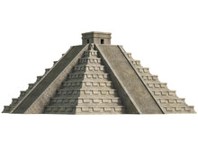 Mayan Pyramid Isolated On White 3d Rendering