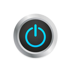 Poster - 3D glossy b. Launch icon. Power web buttons. Power button. Vector illustration