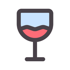 Poster - wine glass flat line icon