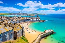 St Ives: Exploring Cornwall's Charming Seaside Village And Historic Port On The Atlantic Ocean, England. Generative AI