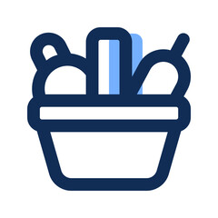 Poster - harvest basket filled line icon