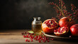 Leinwandbild Motiv Rosh Hashanah background with pomegranate 