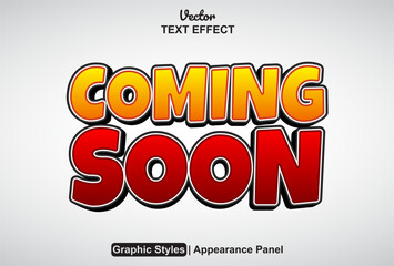 Poster - coming soon text effect with orange graphic style and editable.