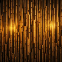 Texture Of Vertically Aligned Bamboo Sticks Forming A Traditional Wall