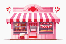 Sweet Shop Awning Vector Flat Minimalistic Isolated Illustration