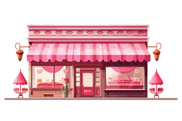 Canvas Print - sweet shop awning vector flat minimalistic isolated illustration