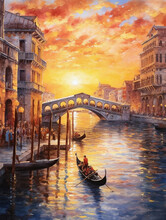 Venice Italy Watercolor Art Print | Italy Poster | Cityscape Wall Art | Art Decor 