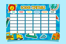 Back To School Time Table Template Vector