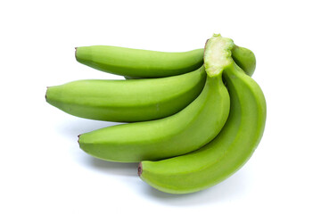 Poster - Raw banana isolated on white background.