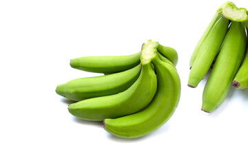 Canvas Print - Raw banana isolated on white background.