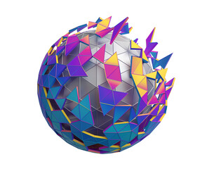 Poster - Abstract colorful sphere, 3d render