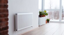 Heating Radiator Near The Window In The Room. Heating Concept