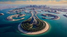 Profesioanal Drone Photography Of The Island In Dubai Ai Version