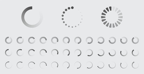 Fototapete - Circular Loading Buffering Icons Vector Set Video Ready for Animation Gif All Keyframes Frames Bufring Circle Waiting for Connection Buffer Preloader Download Symbol Easy Replace Color
