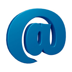 Poster - 3D blue email or at symbol design
