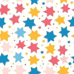 Wall Mural - Seamless Colorful Stars Pattern.

Seamless pattern of Star in colorful style. Add color to your digital project with our pattern!