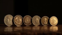 Roman Coins Treasure. Pile Of Impire Roman Coins