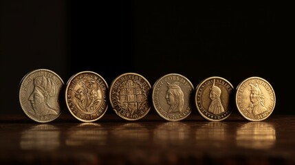 Roman Coins Treasure. Pile of Impire Roman Coins