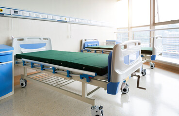 Poster - Interior of empty hospital room with two bed