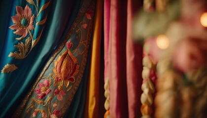 Wall Mural - elegant and traditional curtain for royal event decoration generative ai