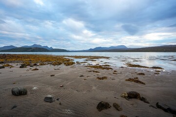 Sticker - Picture of a pristine beach in perfect condition in Tongue, United Kingdom