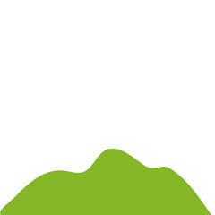 Poster - Green Hilly Valley Flat Vector