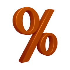 Poster - 3D brown percent symbol or icon design