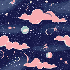 Wall Mural - Seamless Colorful Galaxy Pattern.

Seamless pattern of Galaxy in colorful style. Add color to your digital project with our pattern!