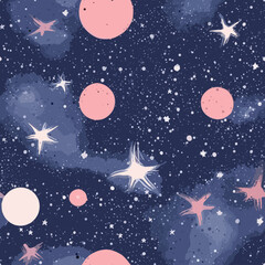 seamless colorful galaxy pattern. seamless pattern of galaxy in colorful style. add color to your di