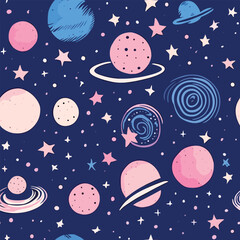 Wall Mural - Seamless Colorful Galaxy Pattern.

Seamless pattern of Galaxy in colorful style. Add color to your digital project with our pattern!