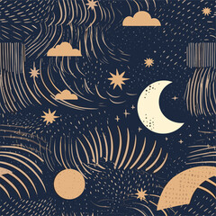 Wall Mural - Seamless Colorful Galaxy Pattern.

Seamless pattern of Galaxy in colorful style. Add color to your digital project with our pattern!