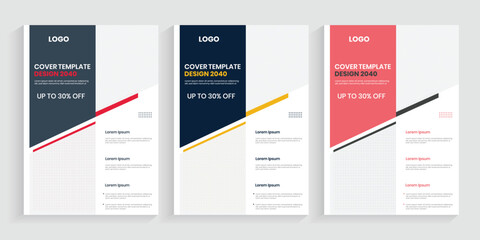 Best a4 brochure cover vector page publication template, modern presentation style annual report circle background, corporate identity brochure collection mockup bundle